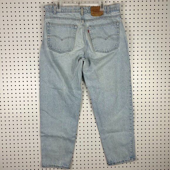 Levi's 550 Vintage Blue Jeans Light Wash Sz 36x30 Distressed Worn Work USA Made - Picture 1 of 8